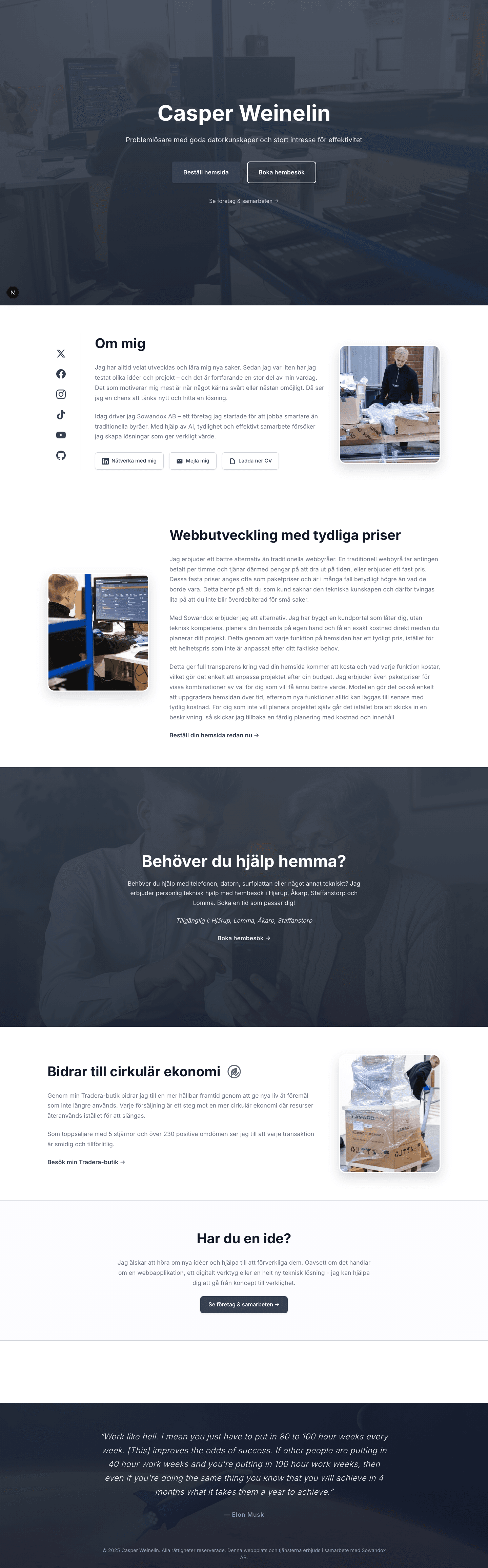 Weinelin – full startsida